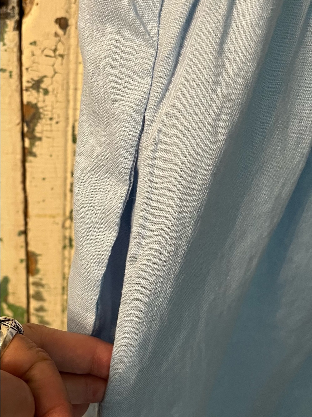 Lintico  Linen Dress Baby Blue Size Small - Picture 4 of 10